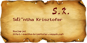 Sántha Krisztofer névjegykártya
